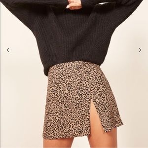 Reformation Margot leopard print skirt